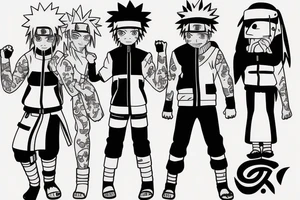 Me , my brother and sister as Naruto characters tattoo idea