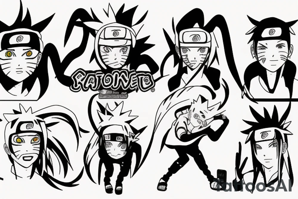Me , my brother and sister as Naruto characters tattoo idea