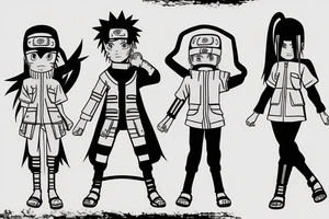 Me , my younger brother and younger sister as Naruto characters tattoo idea