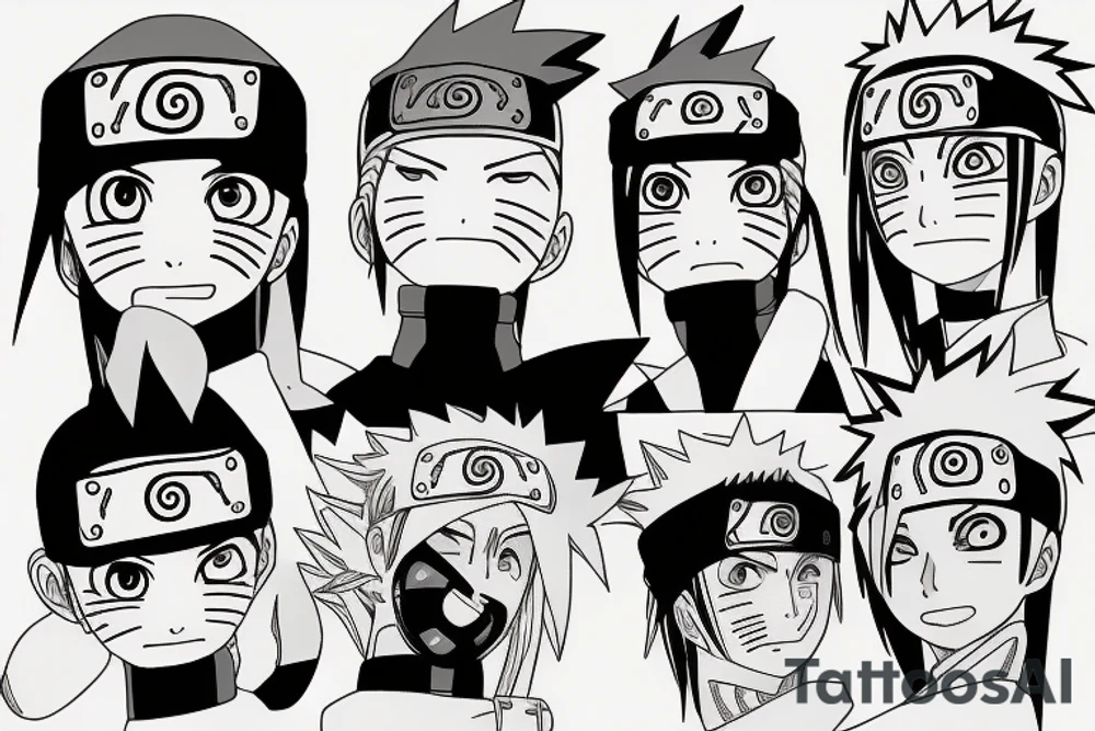 Me , my younger brother and younger sister as Naruto characters tattoo idea