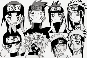 Me , my younger brother and younger sister as Naruto characters tattoo idea