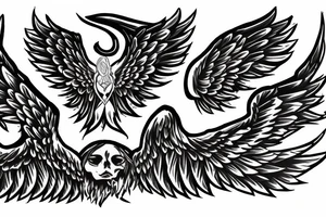 The text "Gab's" merged with an angel wing tattoo idea