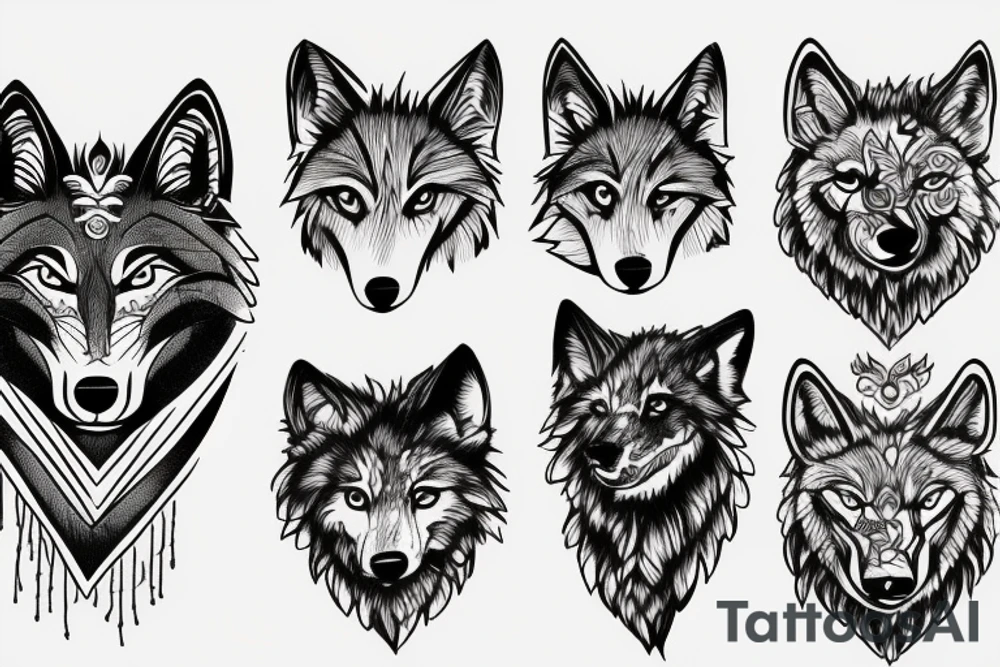 Wolf in The mountains tattoo idea