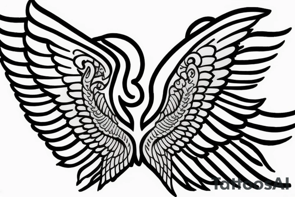 The text "Gab's" merged with an angel wing tattoo idea