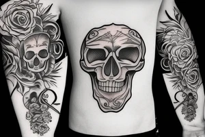 hourglass with pouring sand that forms a skull tattoo idea