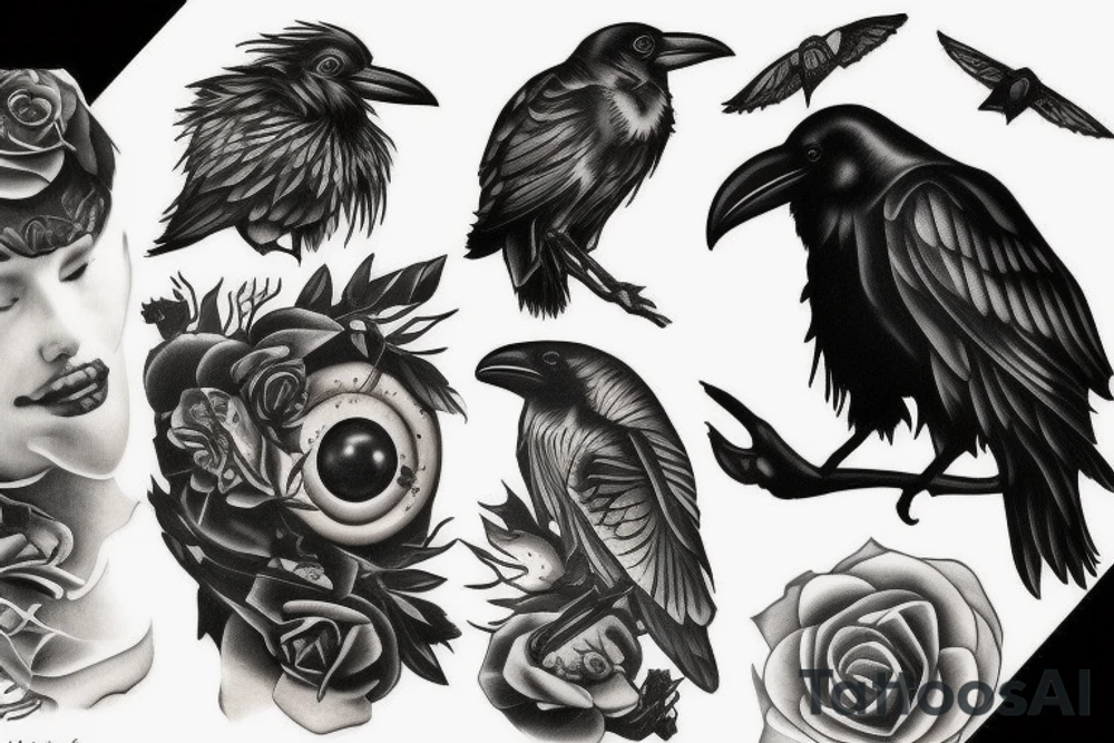 Raven tattoo idea