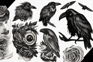 Raven tattoo idea