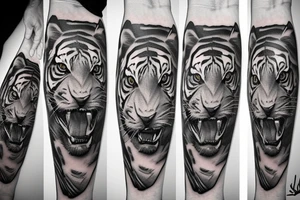 Tiger with knife tattoo idea