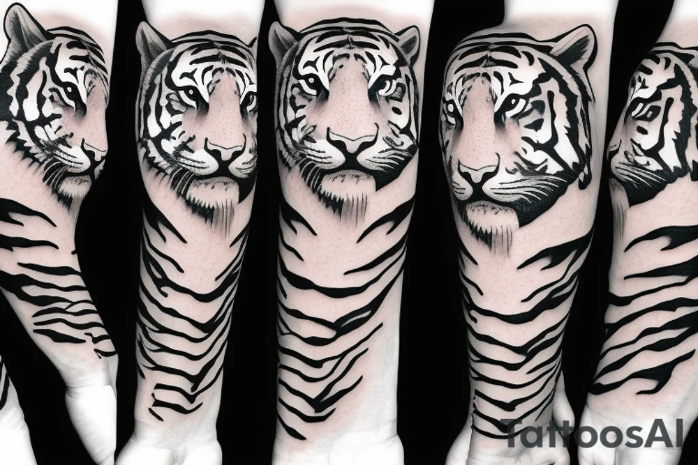 Tiger with knife tattoo idea