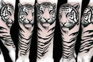 Tiger with knife tattoo idea