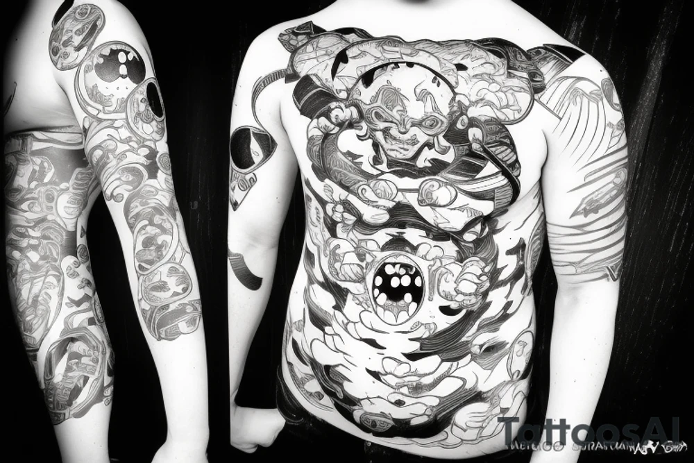 Majin buu destroying planet tattoo idea