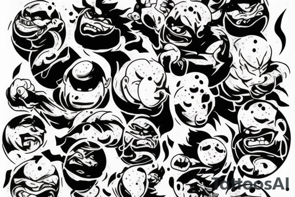 Majin buu destroying planet tattoo idea