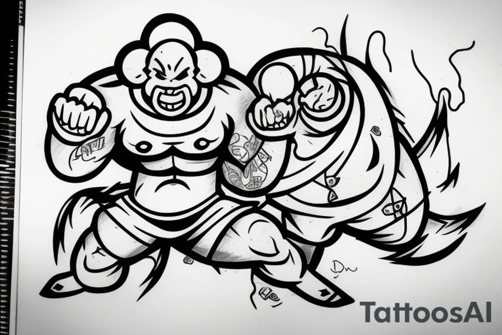 Majin buu destroying planet tattoo idea
