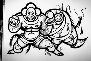 Majin buu destroying planet tattoo idea