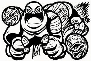 Majin buu destroying planet tattoo idea
