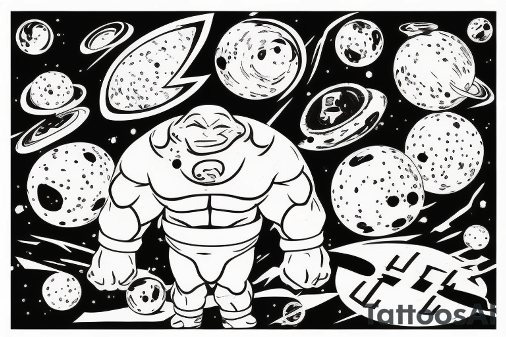 Majin buu destroying planet tattoo idea