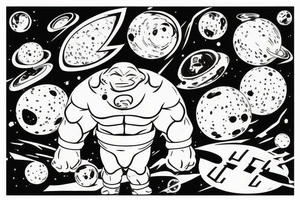 Majin buu destroying planet tattoo idea