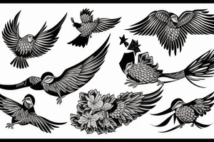 two fighting birds tattoo idea