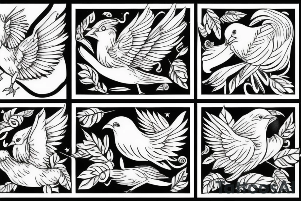 two fighting birds tattoo idea