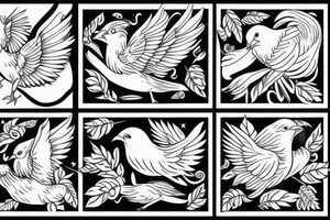 two fighting birds tattoo idea