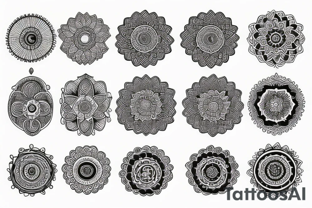 Sfinks
Kwiat 
Mandala tattoo idea