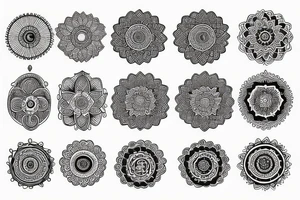 Sfinks
Kwiat 
Mandala tattoo idea