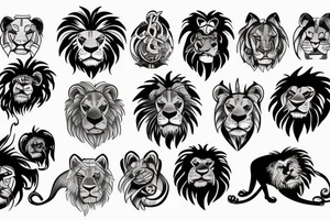 King lion with money tattoo idea