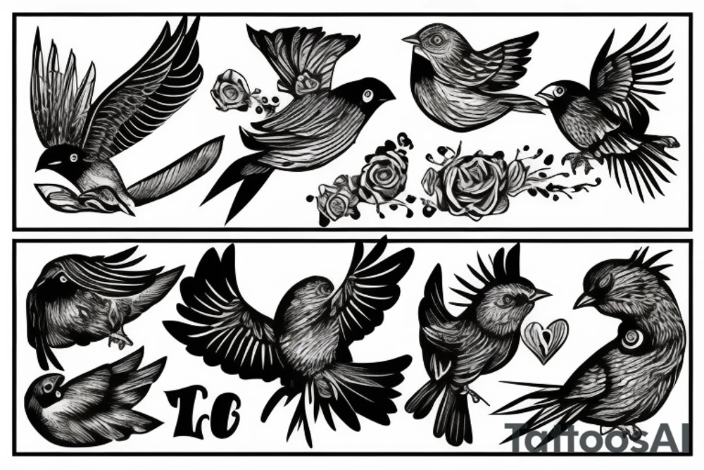 fighting birds tattoo idea