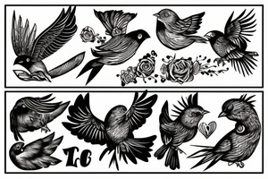 fighting birds tattoo idea