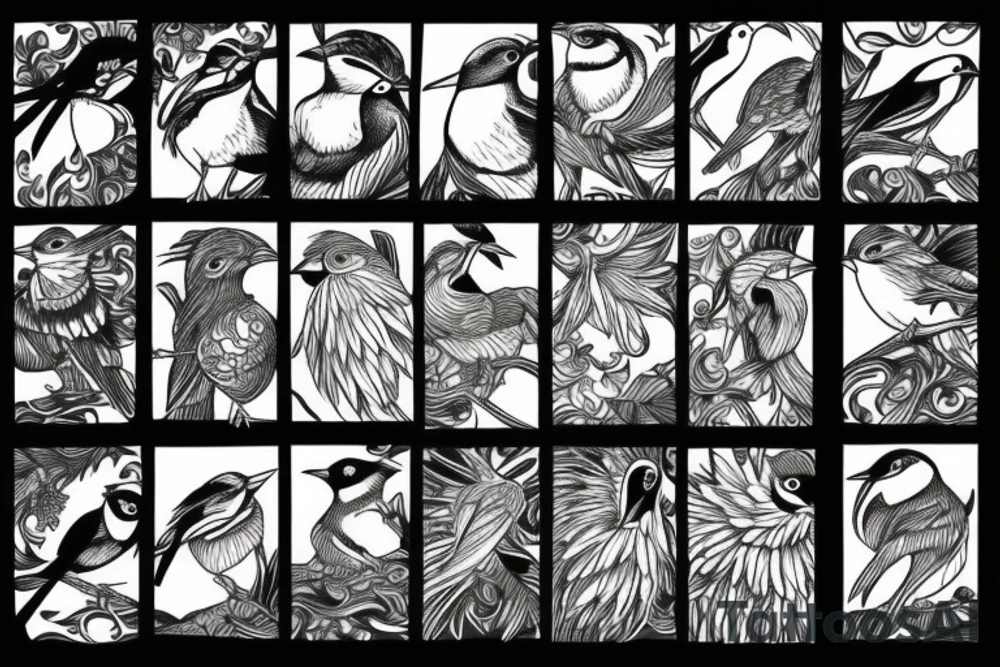 fighting birds tattoo idea