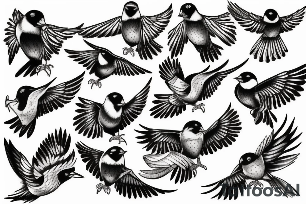 fighting birds tattoo idea