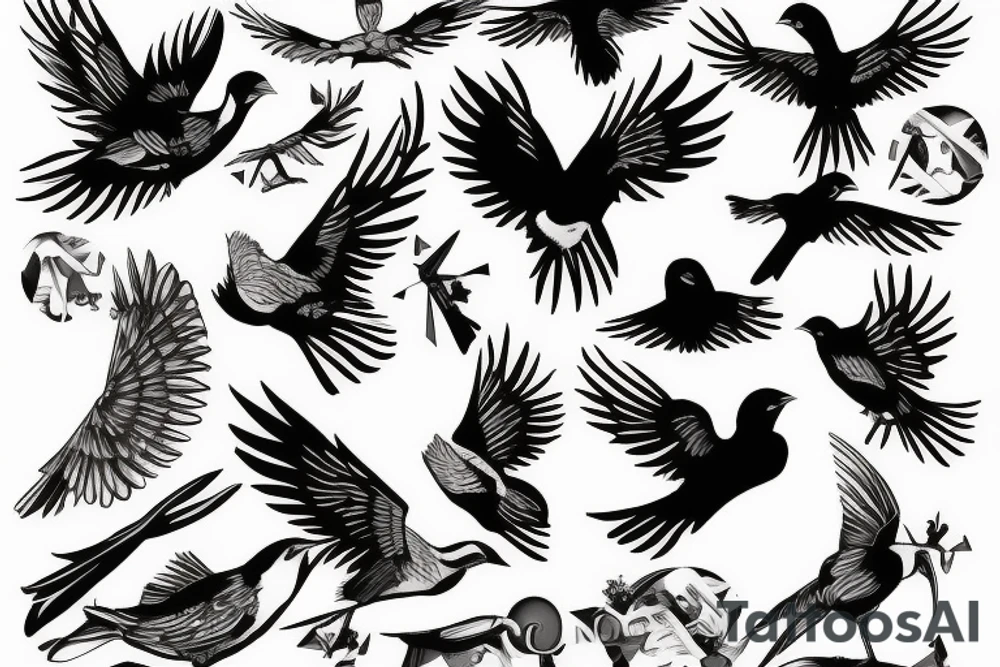 fighting birds tattoo idea