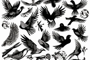 fighting birds tattoo idea