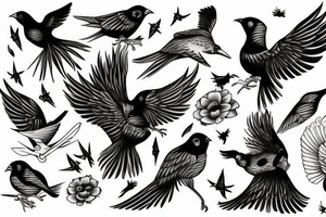 fighting birds tattoo idea