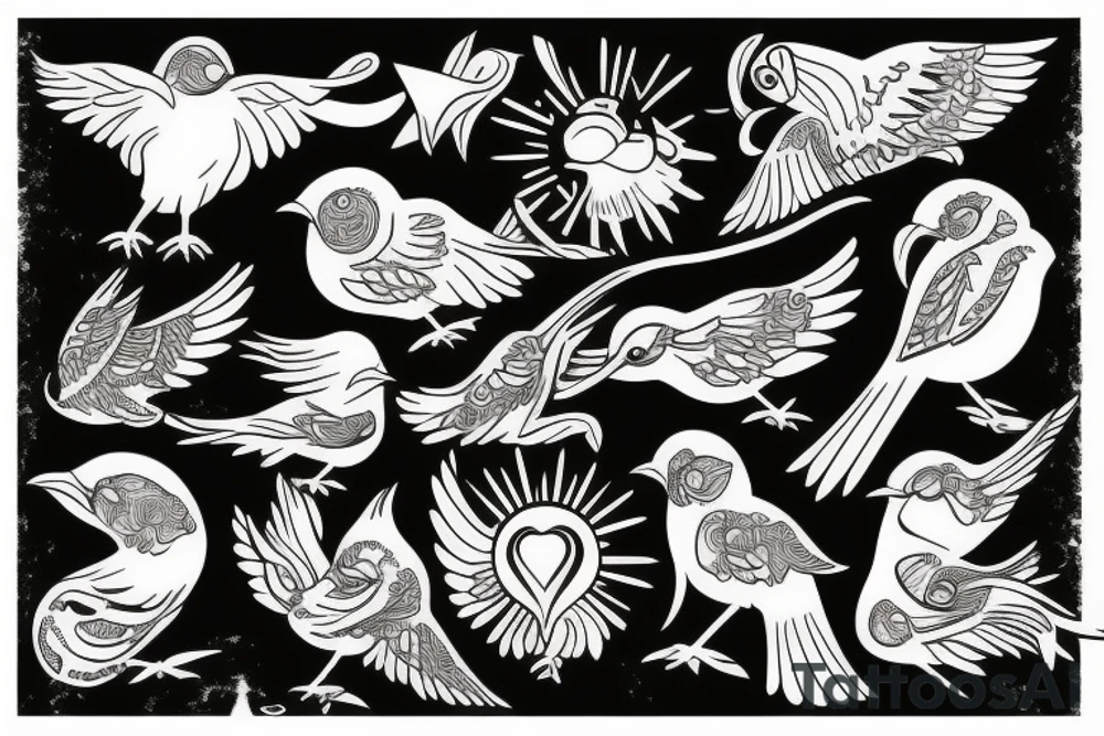 fighting birds tattoo idea