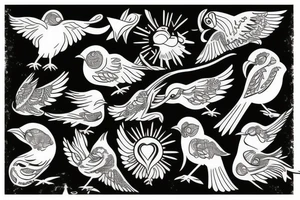 fighting birds tattoo idea