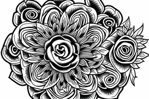 Rose and mandala tattoo idea