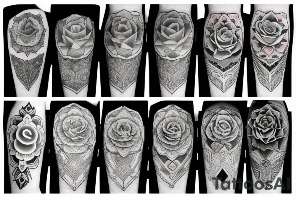 Rose and mandala tattoo idea