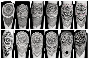 Rose and mandala tattoo idea