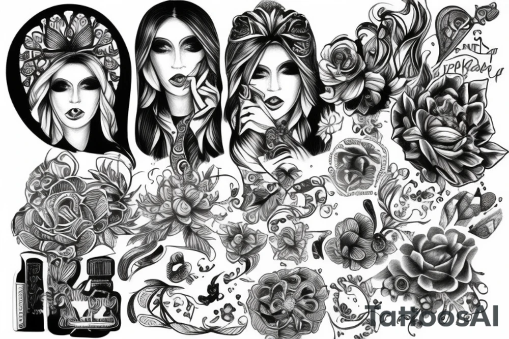 Palma czaszka tattoo idea