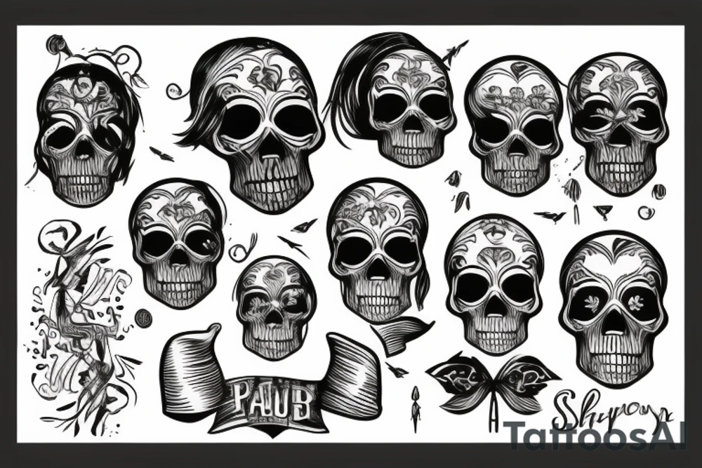 Skull palm tattoo idea