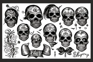 Skull palm tattoo idea