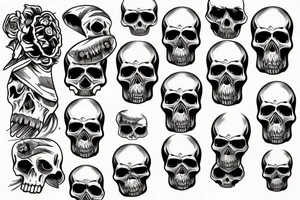 Skull palm tattoo idea