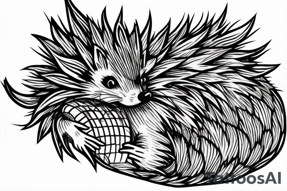 hedgehog in car tattoo idea