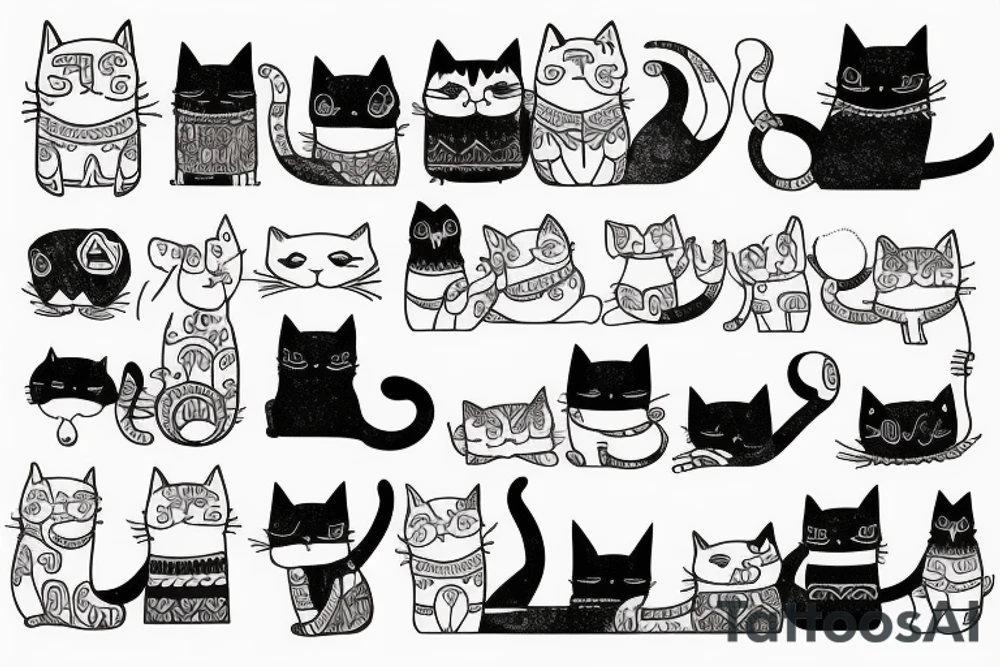 Cat in fluffy sweater tattoo idea