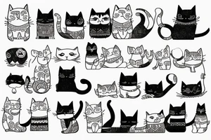 Cat in fluffy sweater tattoo idea