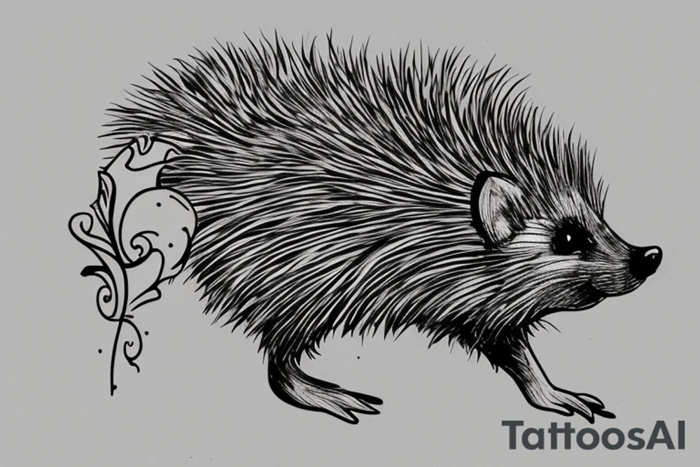 hedgehog in car tattoo idea