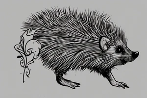 hedgehog in car tattoo idea