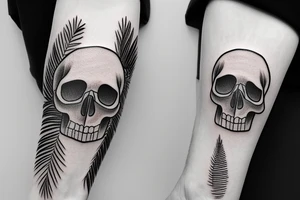 Skull palm tree tattoo idea