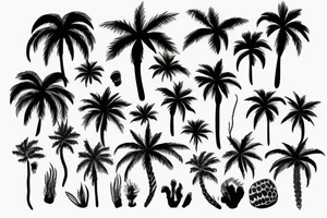Skull palm tree tattoo idea